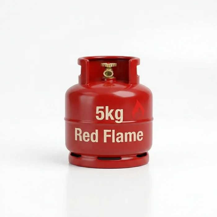 5 kg LPG gas cylinder refill for a caravan, single-burner braai or small flat. Free same-day delivery across Cape Town from Red Flame Gas Supplier.